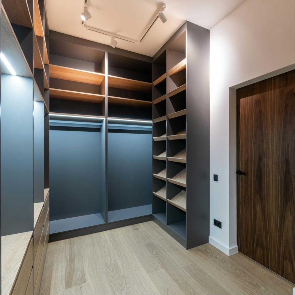 Built-in Shelving (grey) - Home Staging with Custom Joinery - Bruce Furnpaint
