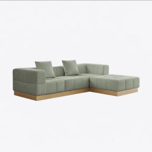 Designed for modern living, the Sage Modular Corner Sofa blends clean architectural lines with inviting comfort. Upholstered in a soft sage green fabric, this piece introduces a calm, natural tone that complements both minimalist and Scandinavian-inspired interiors.